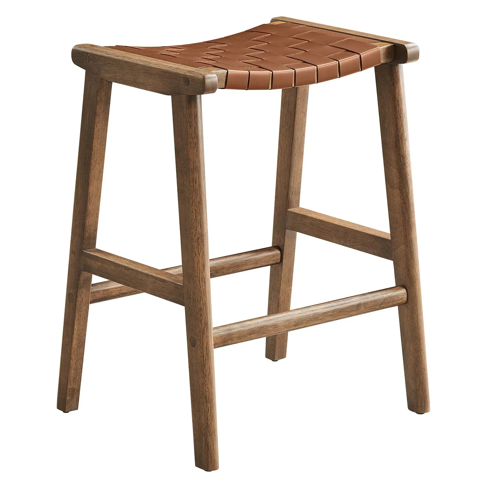 Saoirse Faux Leather Wood Counter Stool - Set of 2