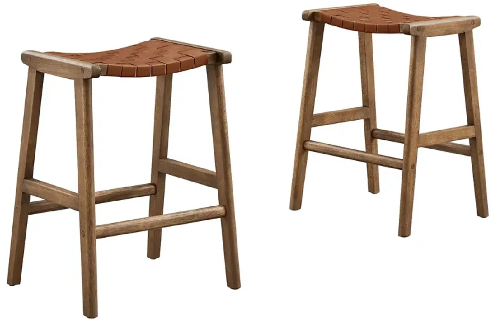 Saoirse Faux Leather Wood Counter Stool - Set of 2