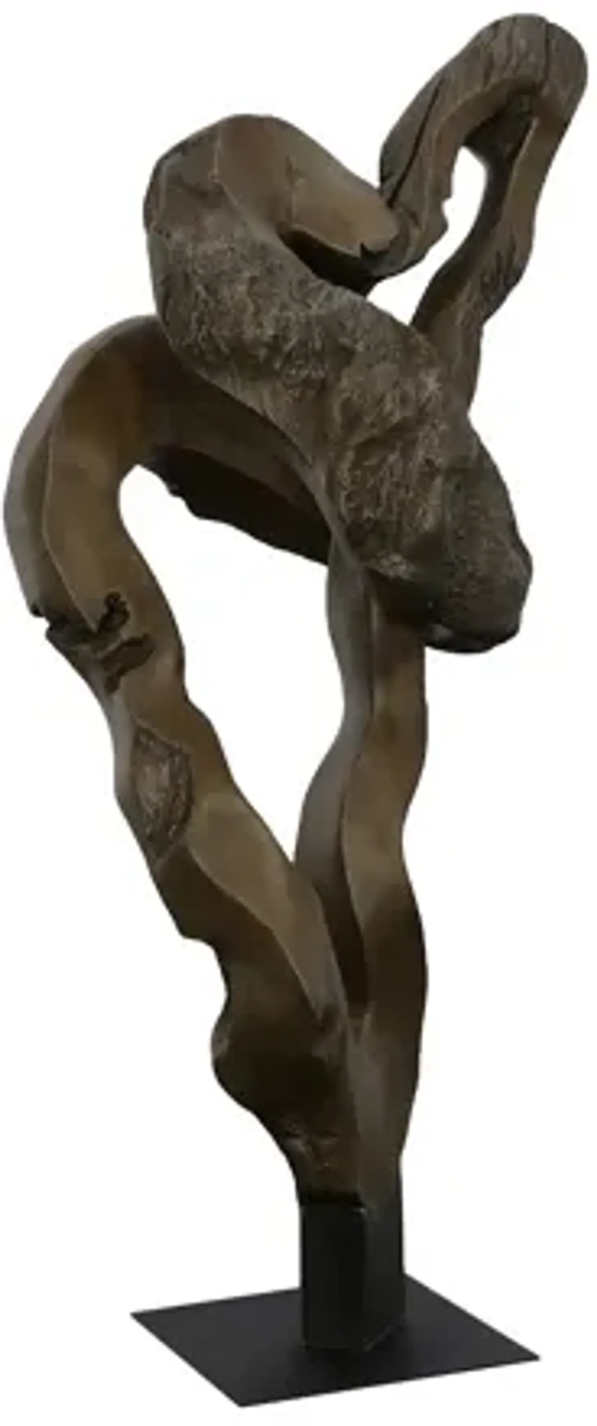 Cast Teak Root Sculpture, Resin, Bronze