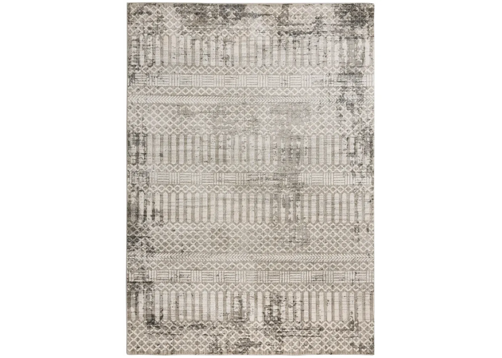 Calabria Natural Geometric Polyester 6'7" x 9'6" Rectangle Rug