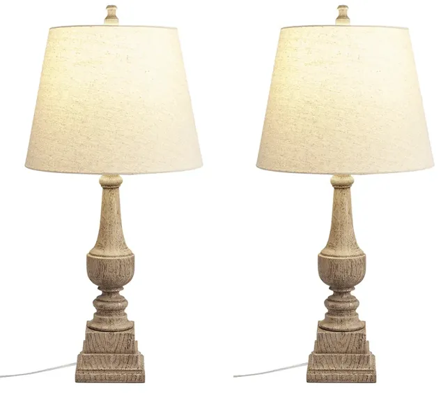 Provencal 29"H Resin Table Lamp Set of 2