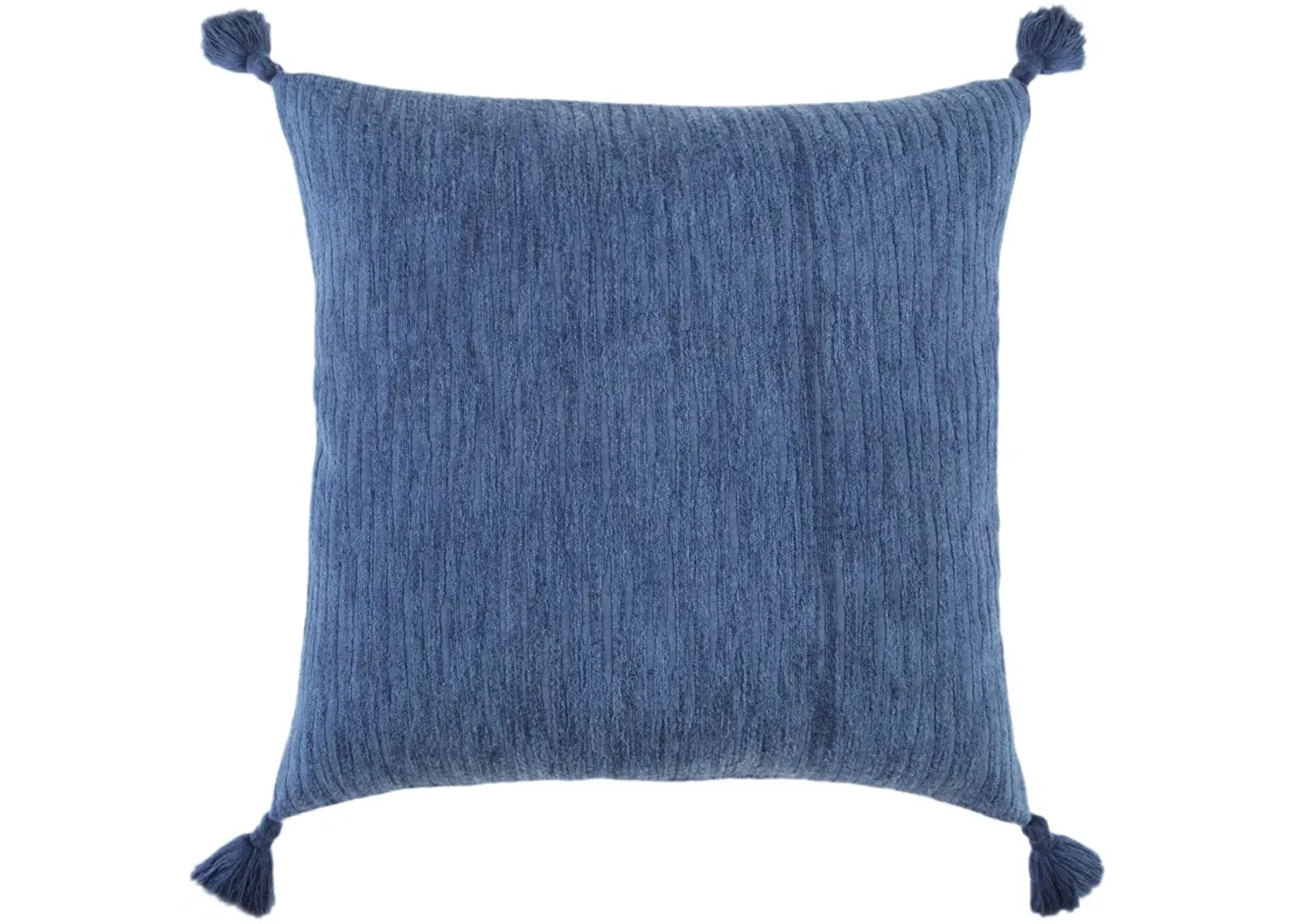 Solid With Tonal Abstract Pattern Blue Pillow