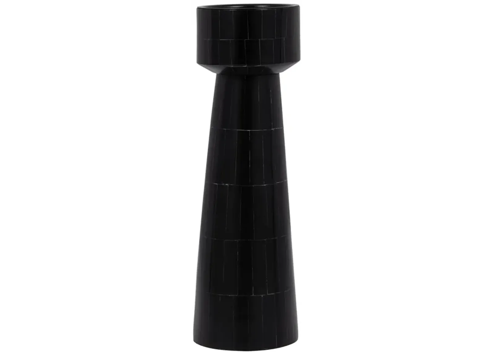 Resin, 12" Pillar Candleholder, Black