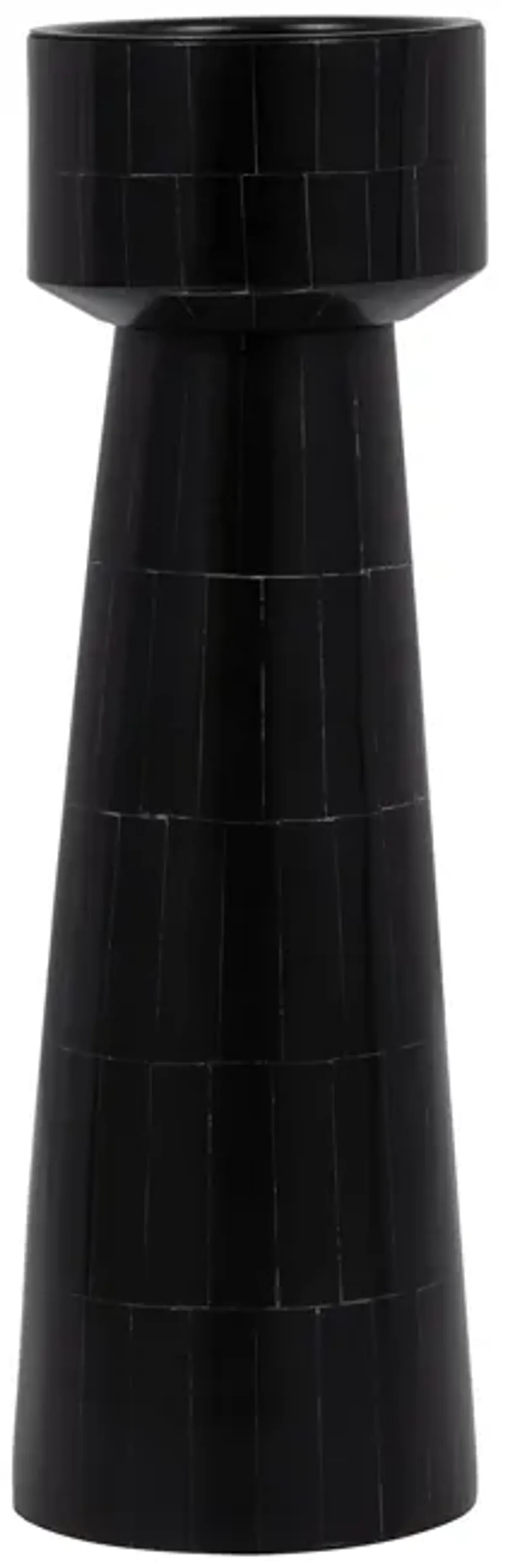 Resin, 12" Pillar Candleholder, Black