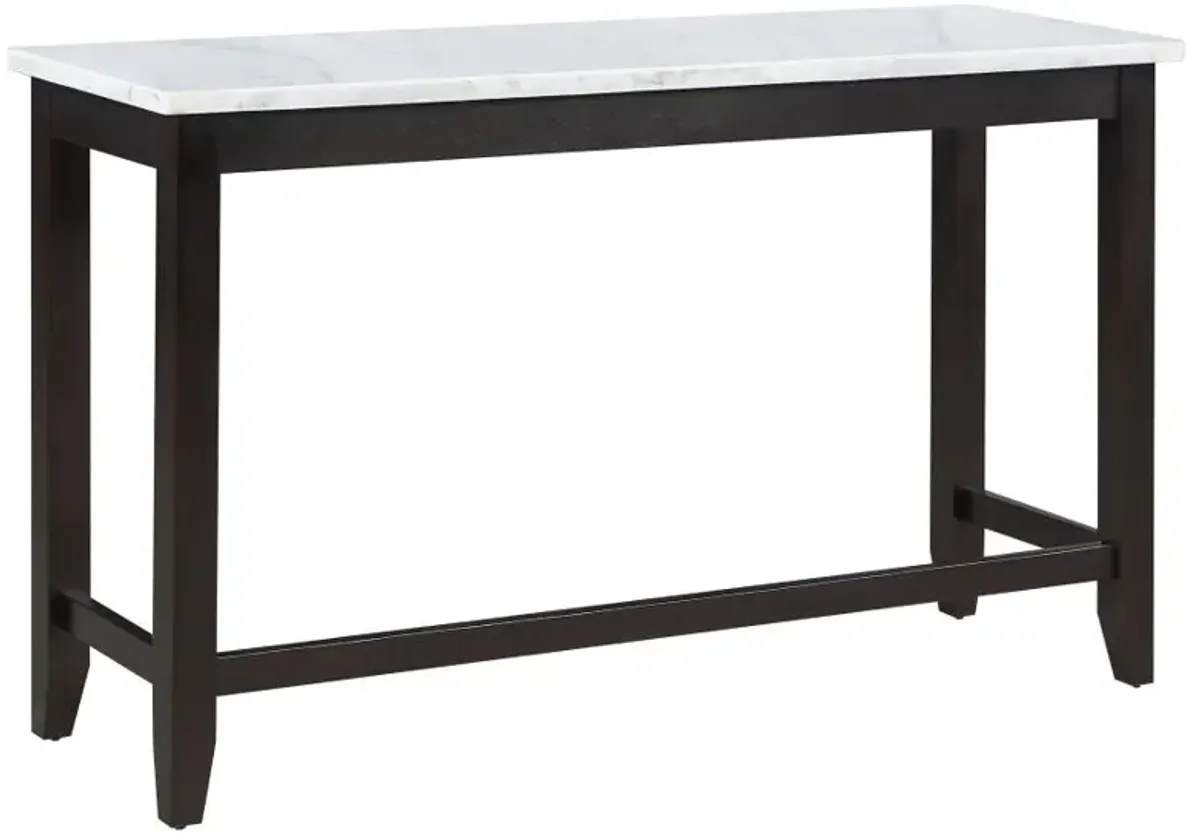 Toby Rectangular Marble Top Counter Height Table Espresso and White