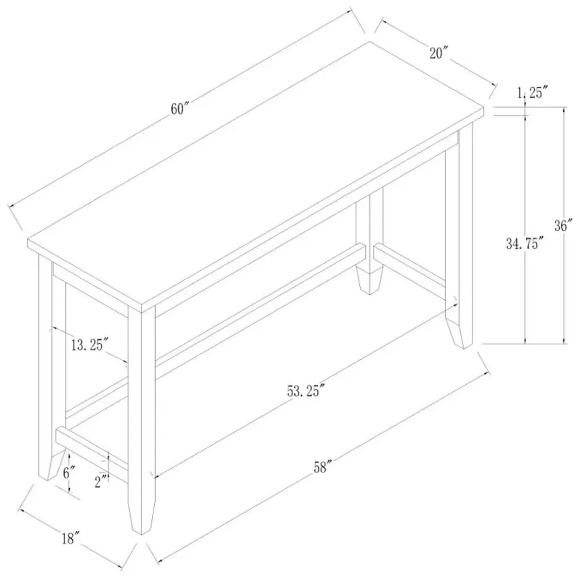 Toby Rectangular Marble Top Counter Height Table Espresso and White