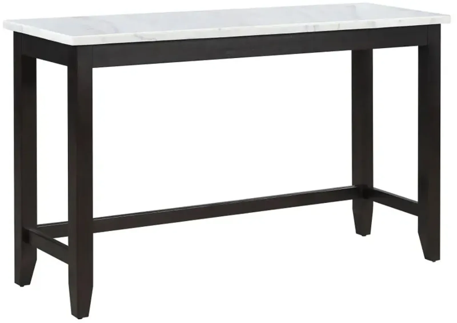 Toby Rectangular Marble Top Counter Height Table Espresso and White