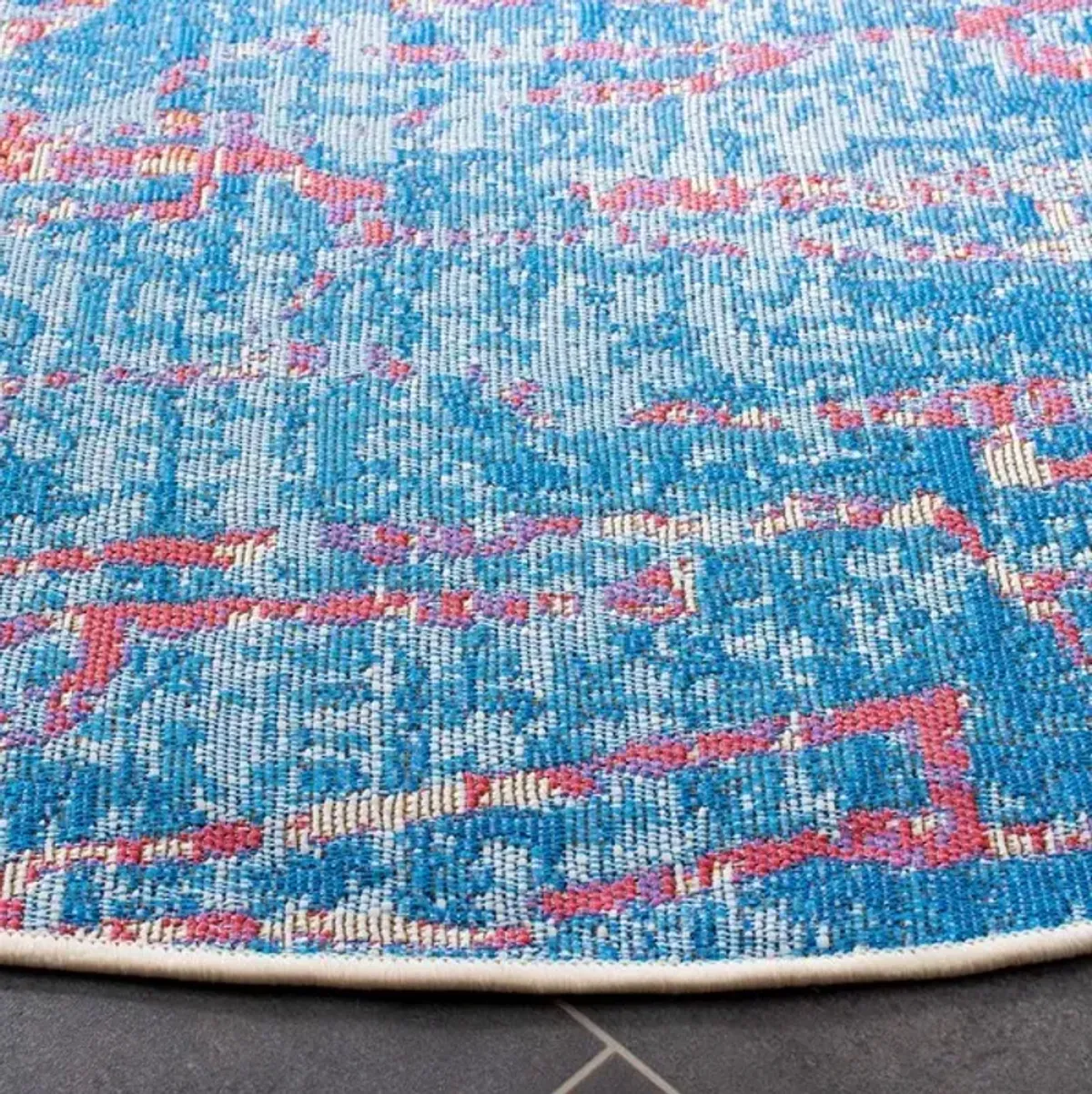 SUMMER 408 Blue  6'-7' X 6'-7' Square Square Rug