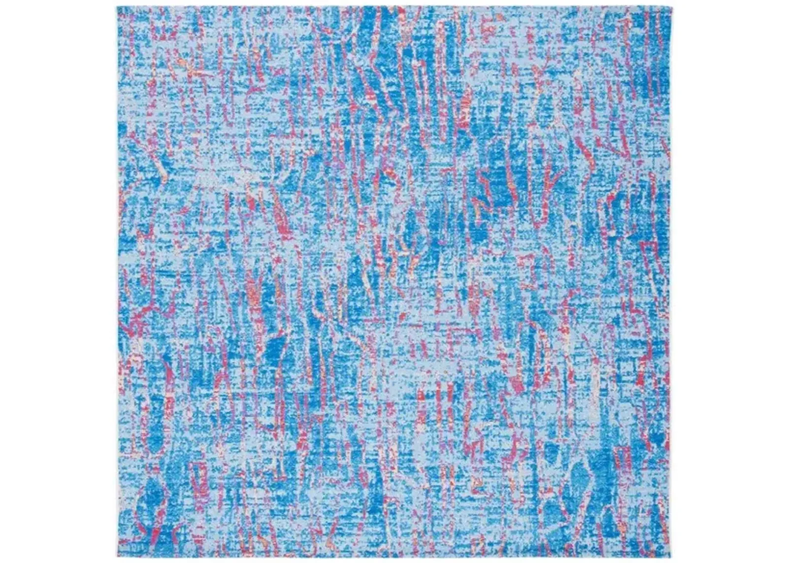 SUMMER 408 Blue  6'-7' X 6'-7' Square Square Rug