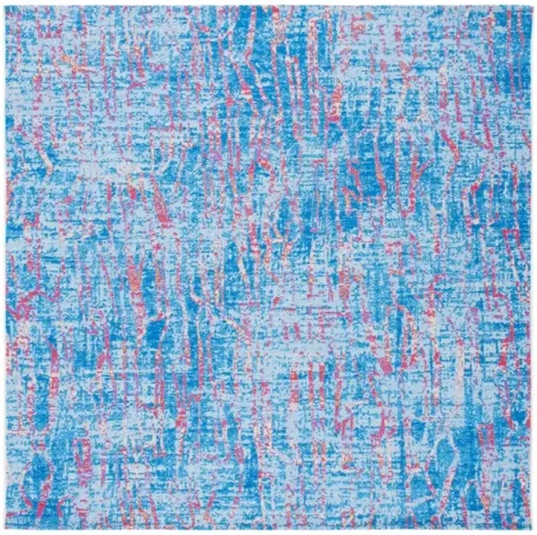 SUMMER 408 Blue  6'-7' X 6'-7' Square Square Rug