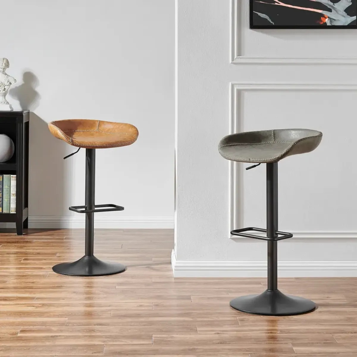 Rogue   Gaslift Bar Stool, Vintage Mist Gray