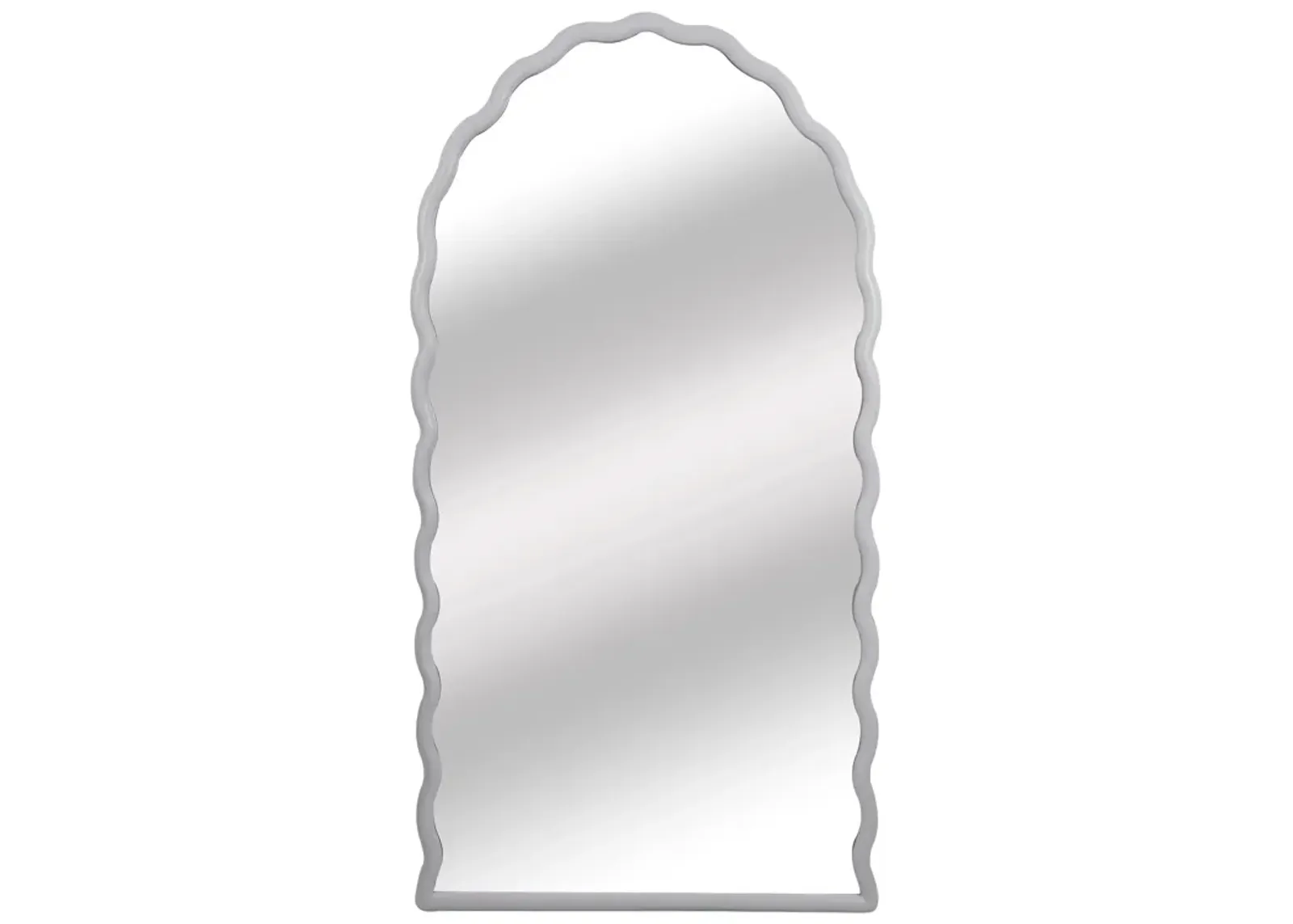 31x59" Wavy Leaner Mirror, White