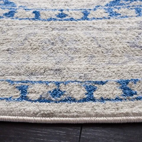 Brentwood 851 Ivory / Blue 6'-7" X 6'-7" Round Round Powerloomed Rug