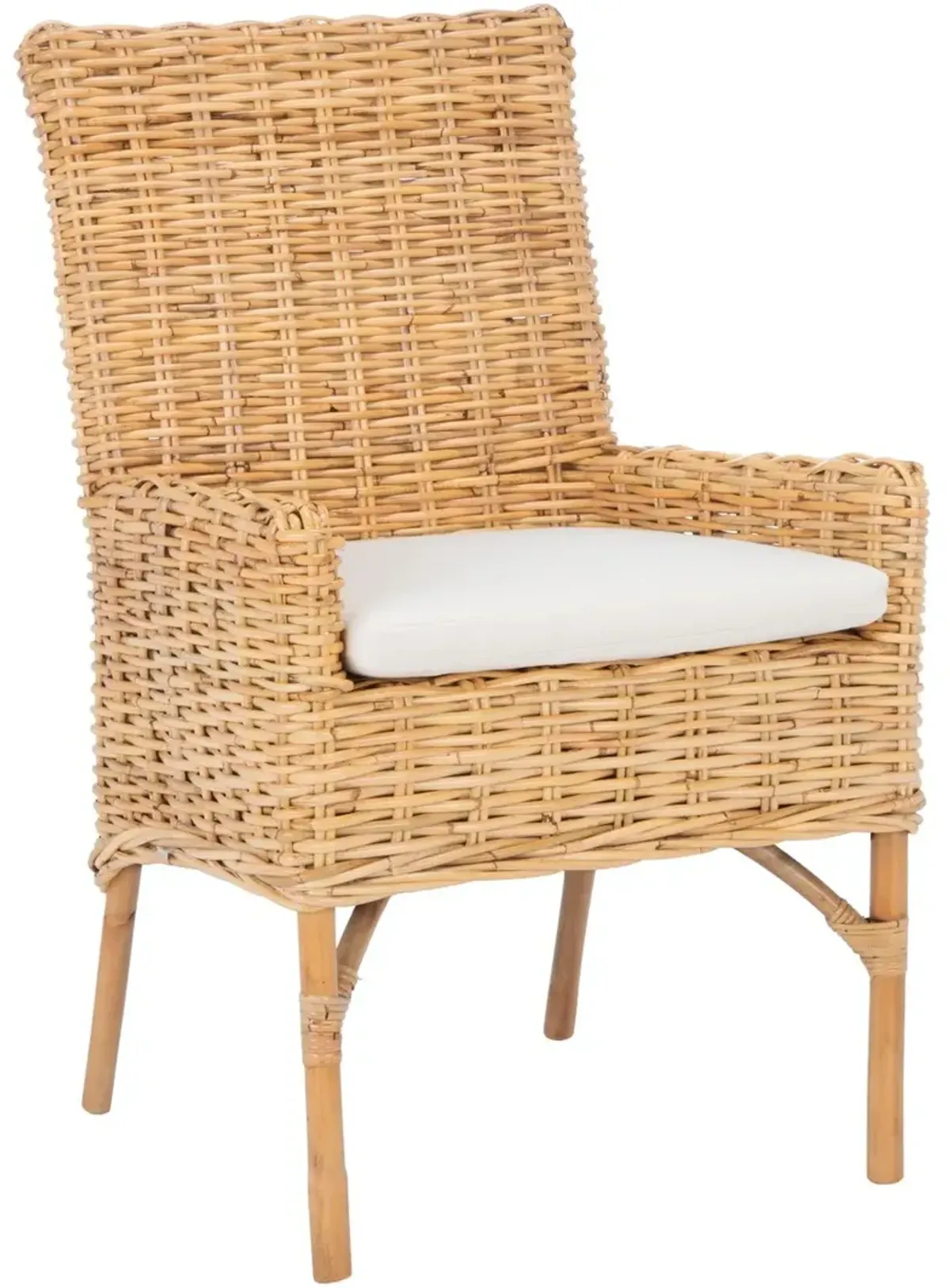 NANCY RATTAN ACCENT CHAIR W/ CUSHION