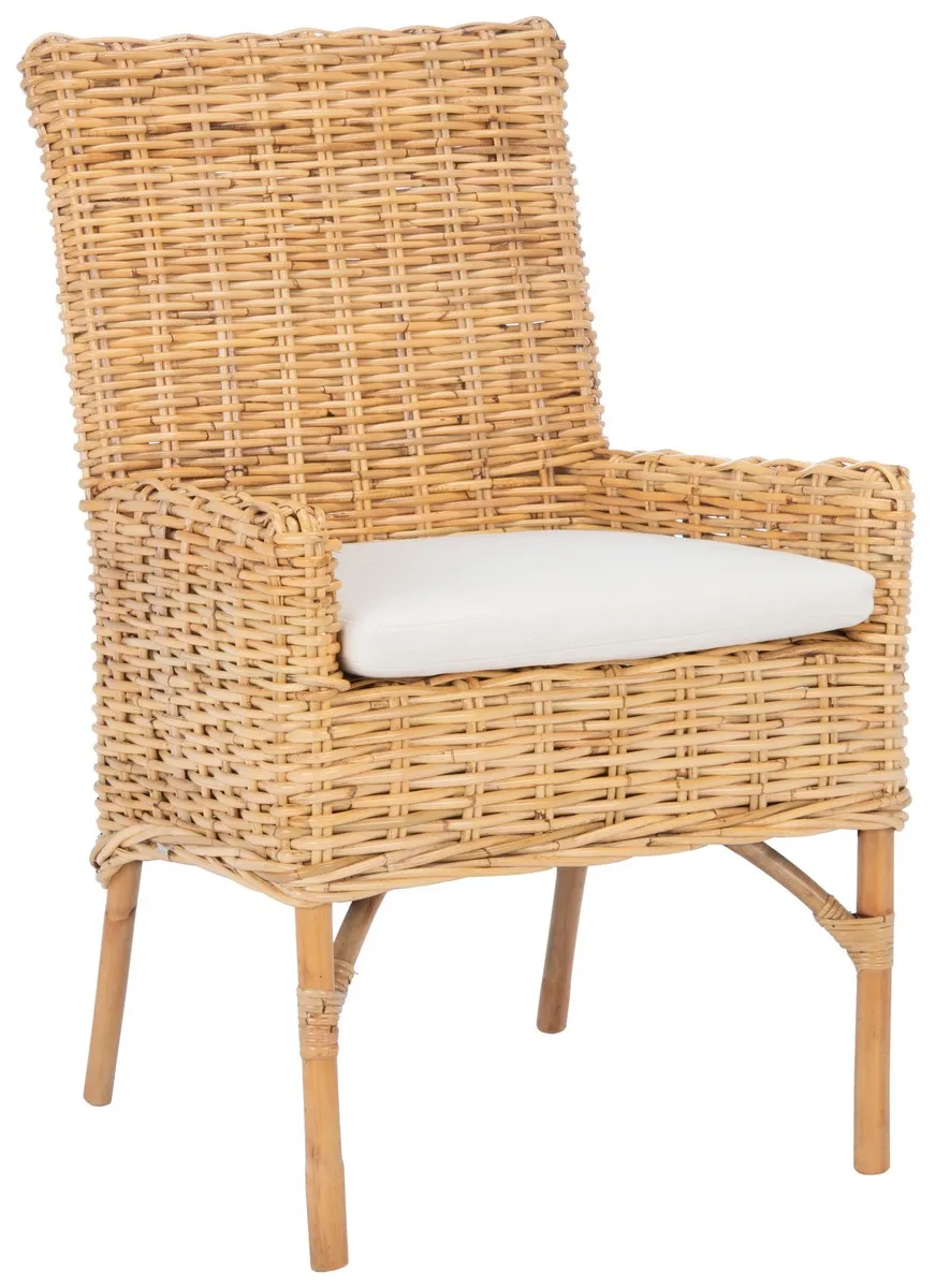 NANCY RATTAN ACCENT CHAIR W/ CUSHION