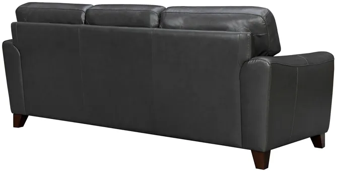 Bergen 87" Pewter Genuine Leather Square Arm Sofa