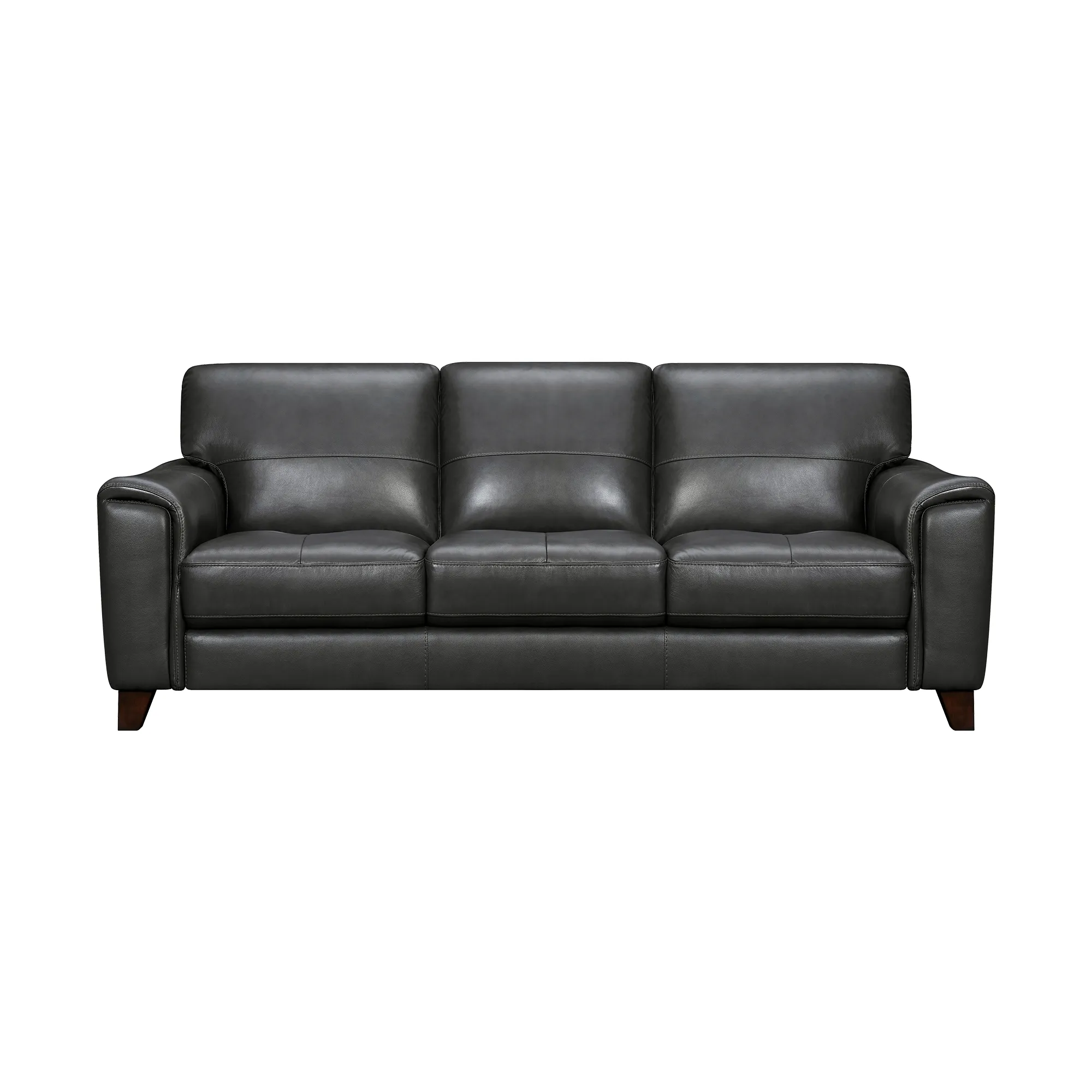 Bergen 87" Pewter Genuine Leather Square Arm Sofa