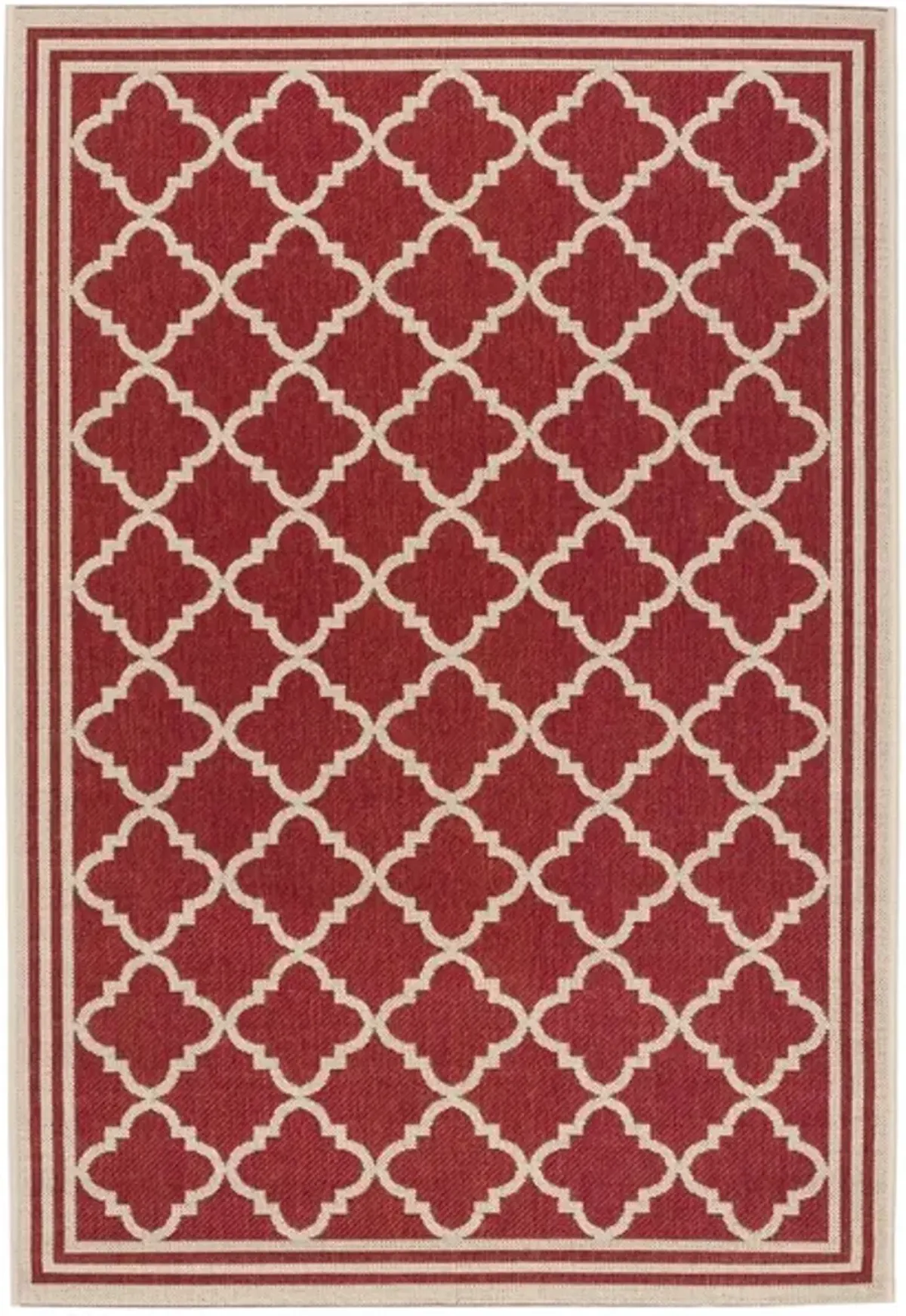 Safavieh BEACH HOUSE Collection BHS121Q-6 Red / Creme 6'-7" X 9'-2"