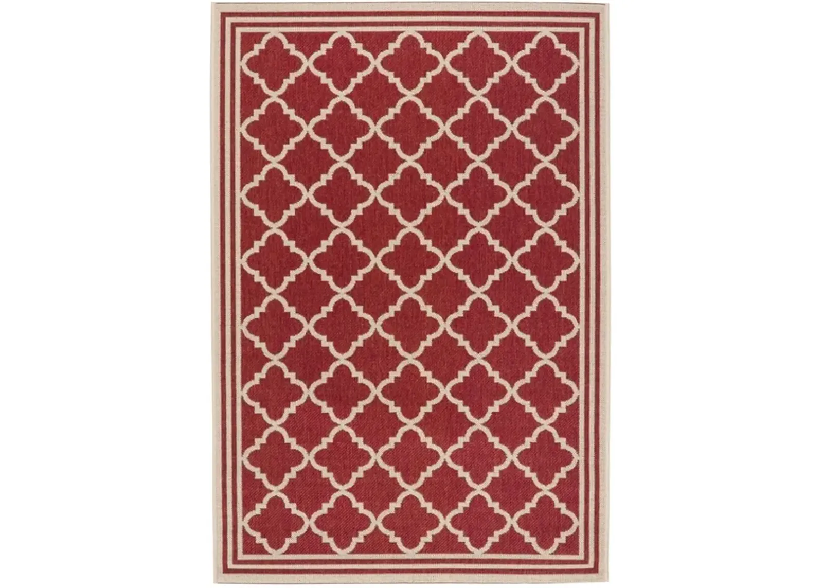 Safavieh BEACH HOUSE Collection BHS121Q-6 Red / Creme 6'-7" X 9'-2"