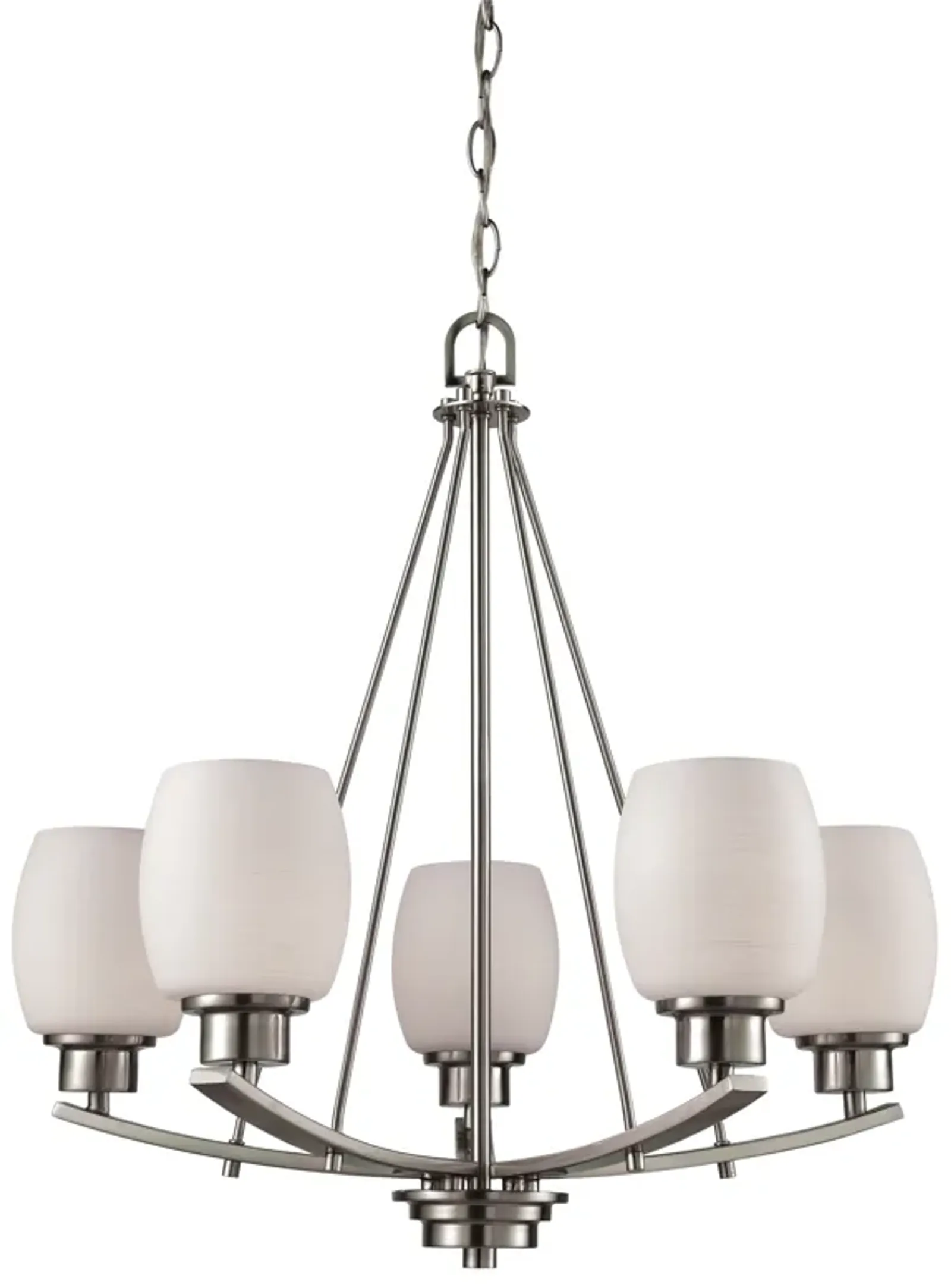 Casual Mission 22" Wide 5-Light Chandelier - Brushed Nickel