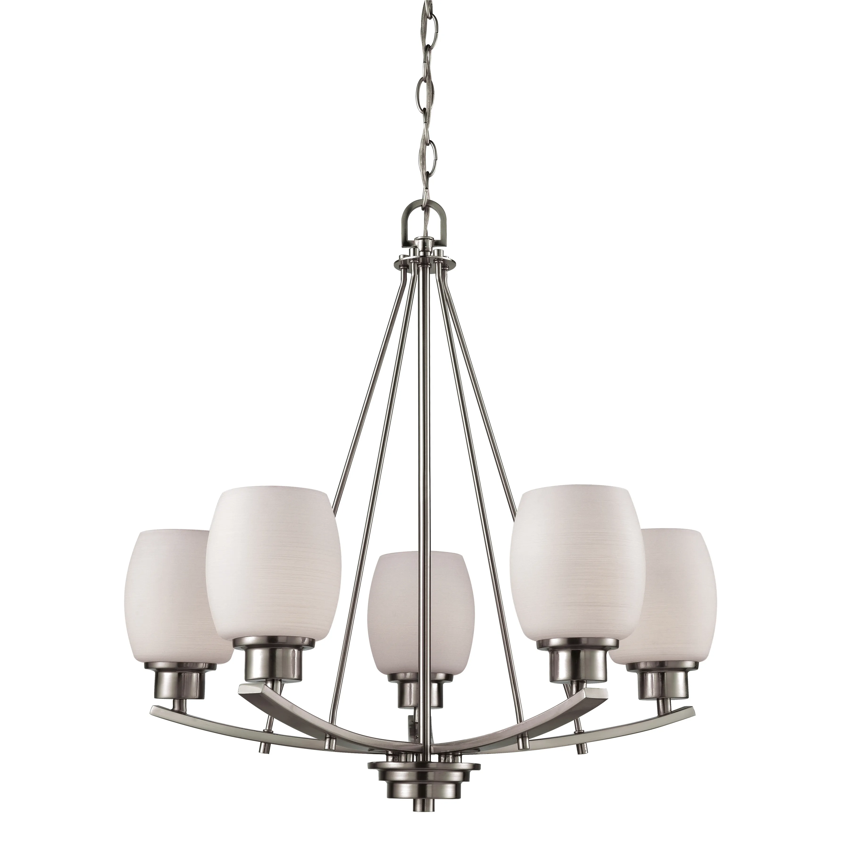 Casual Mission 22" Wide 5-Light Chandelier - Brushed Nickel