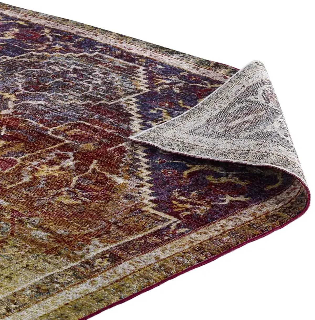 Success Kaede Transitional Distressed Vintage Floral Persian Medallion 4x6 Area Rug