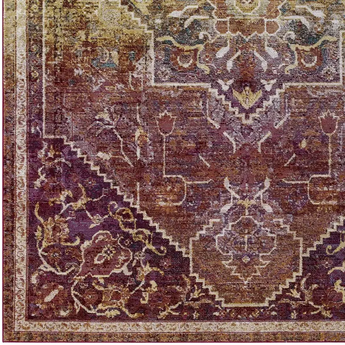 Success Kaede Transitional Distressed Vintage Floral Persian Medallion 4x6 Area Rug