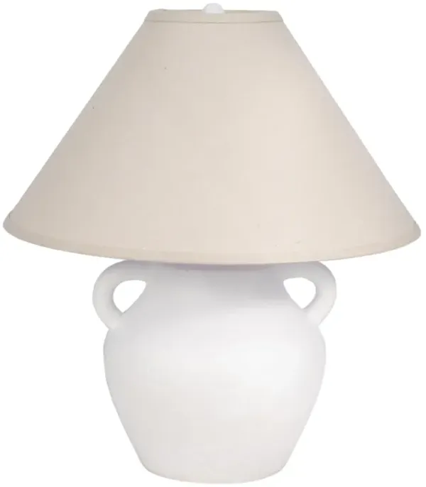 23" Textured Jug Table Lamp, White/grey