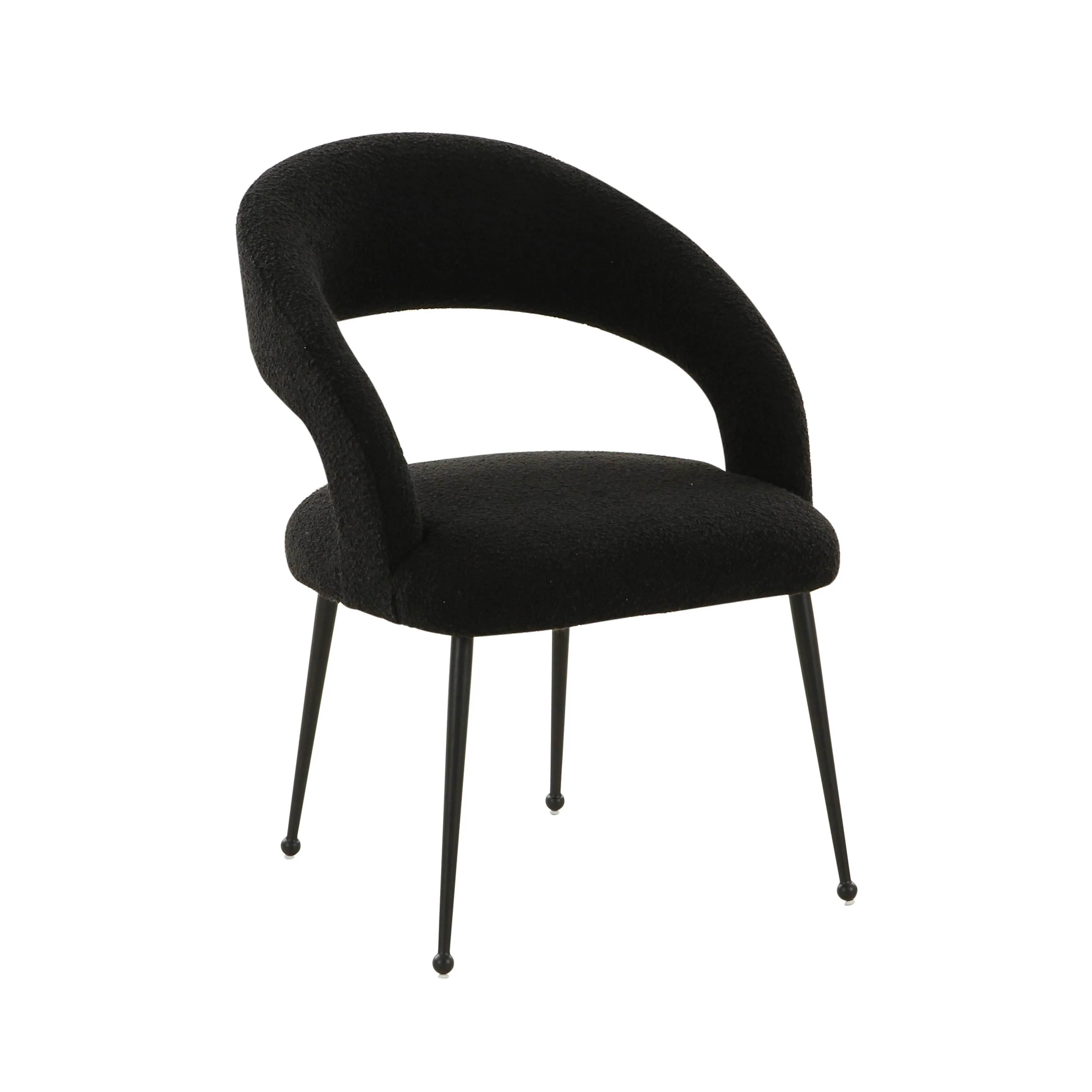 Rocco Black Boucle Dining Chair