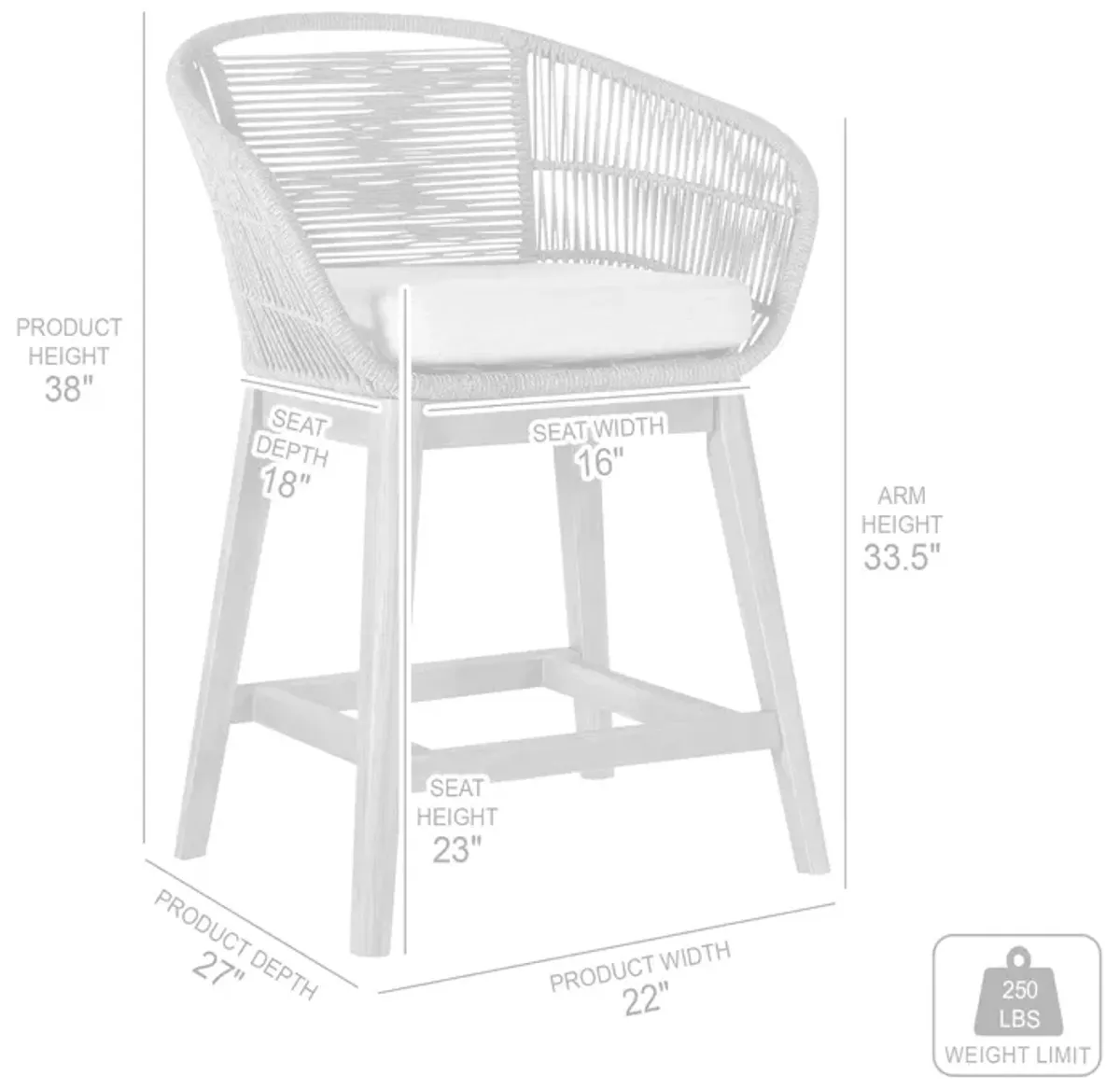 Tutti Frutti Grey Indoor/Outdoor Counter Stool 