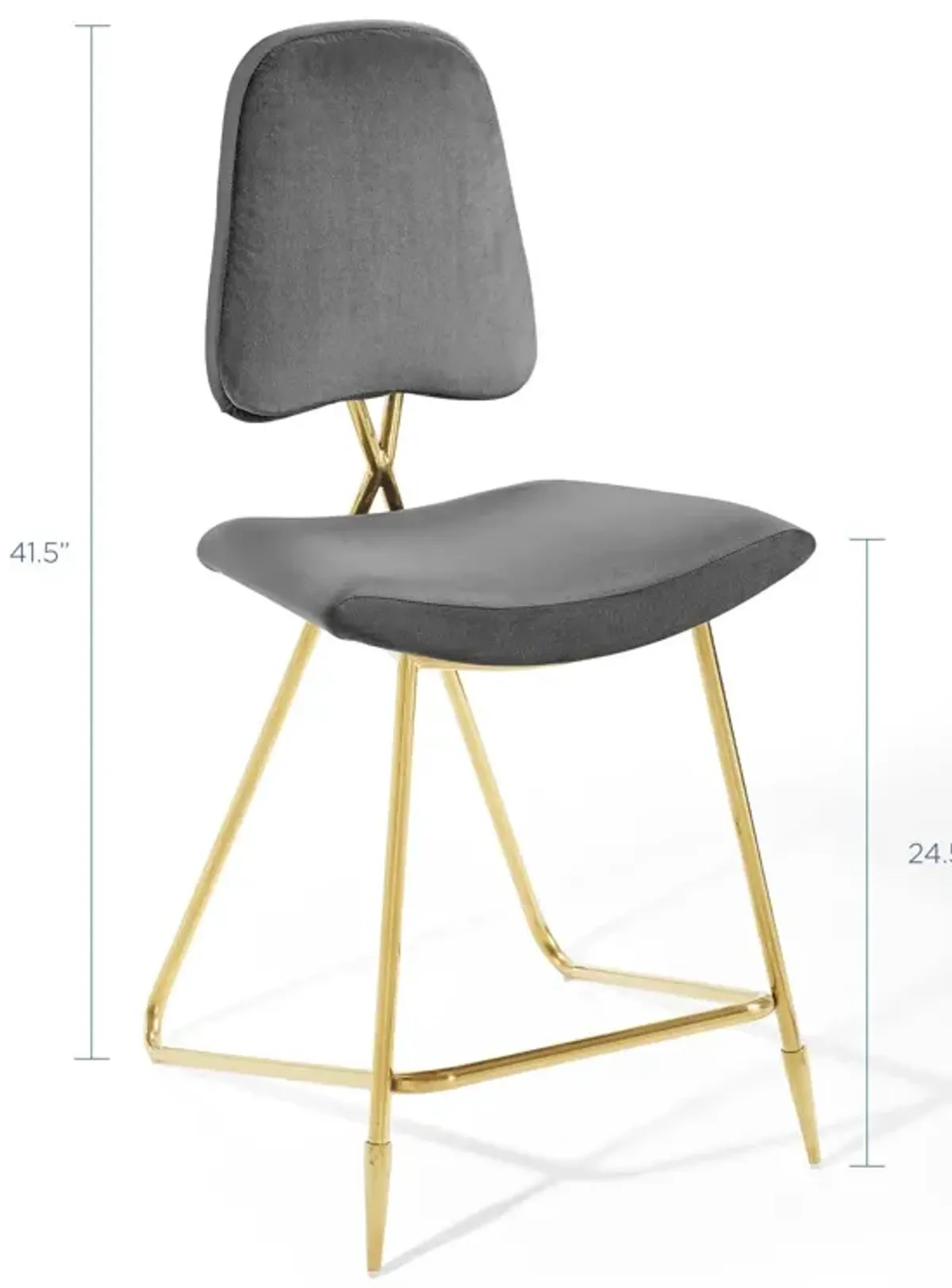 Ponder Performance Velvet Counter Stool