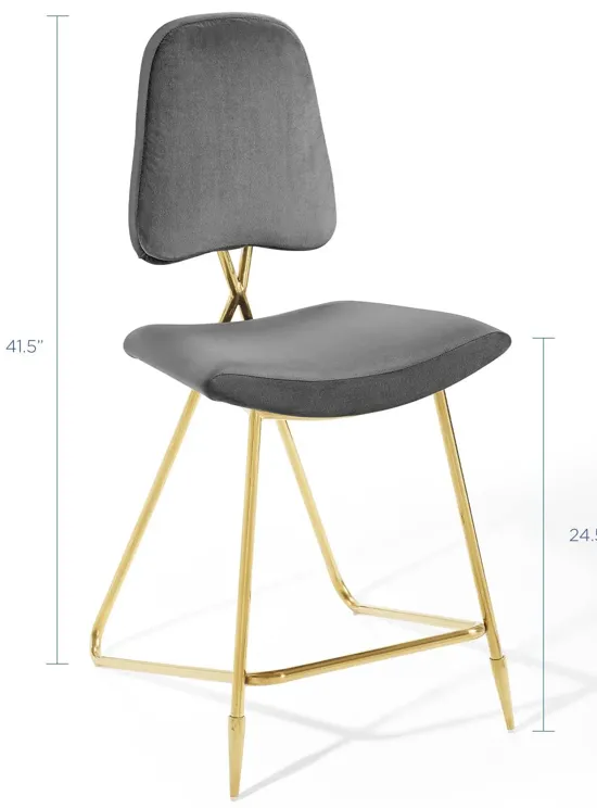 Ponder Performance Velvet Counter Stool