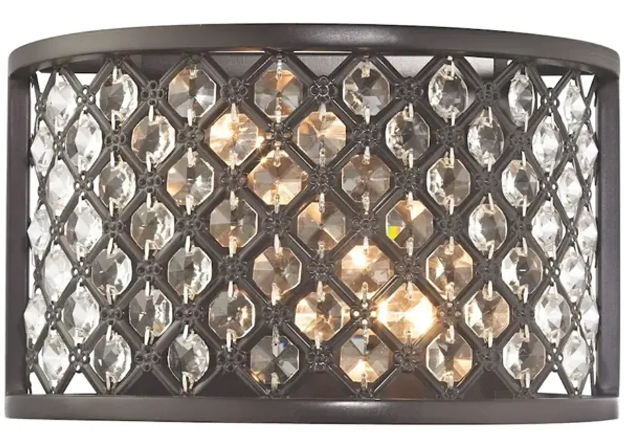 Genevieve 6" High 2-Light Sconce - Oil Rubbed Bronze