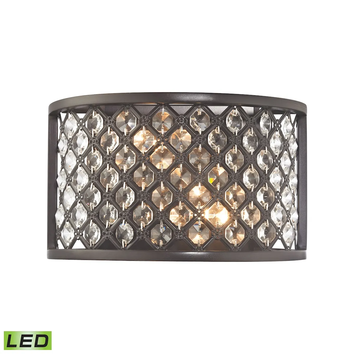 Genevieve 6" High 2-Light Sconce - Oil Rubbed Bronze