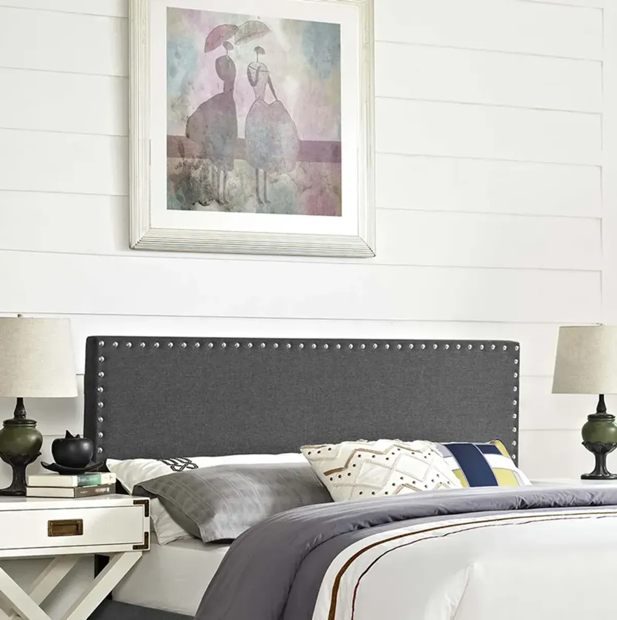 Phoebe Queen Upholstered Fabric Headboard