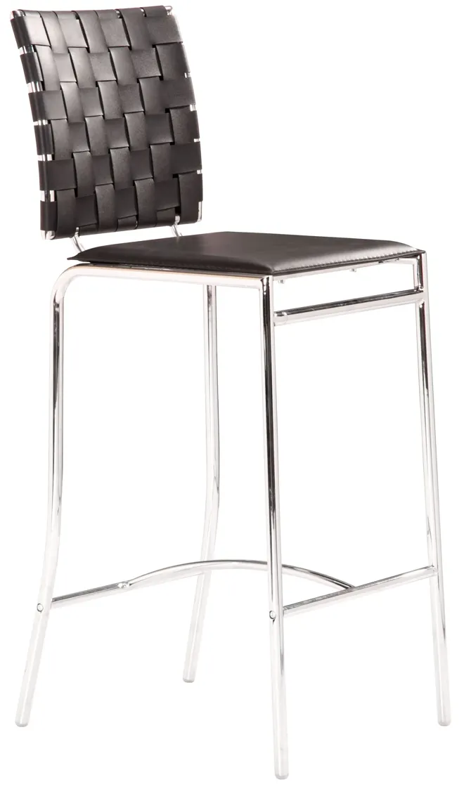 Criss Cross Counter Stool (Set of 2) Black