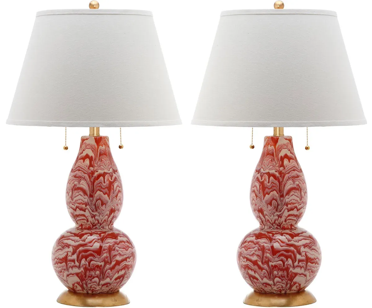 Color Swirls  28-Inch H Glass Table Lamp - Set of 2