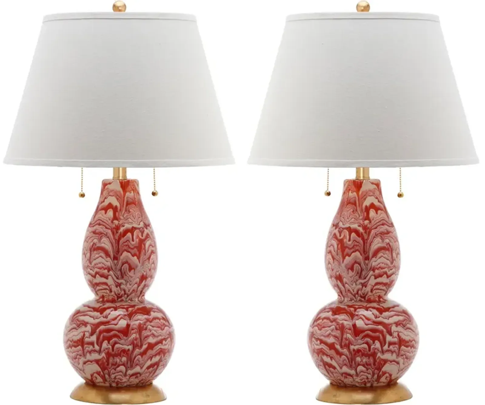 Color Swirls  28-Inch H Glass Table Lamp - Set of 2