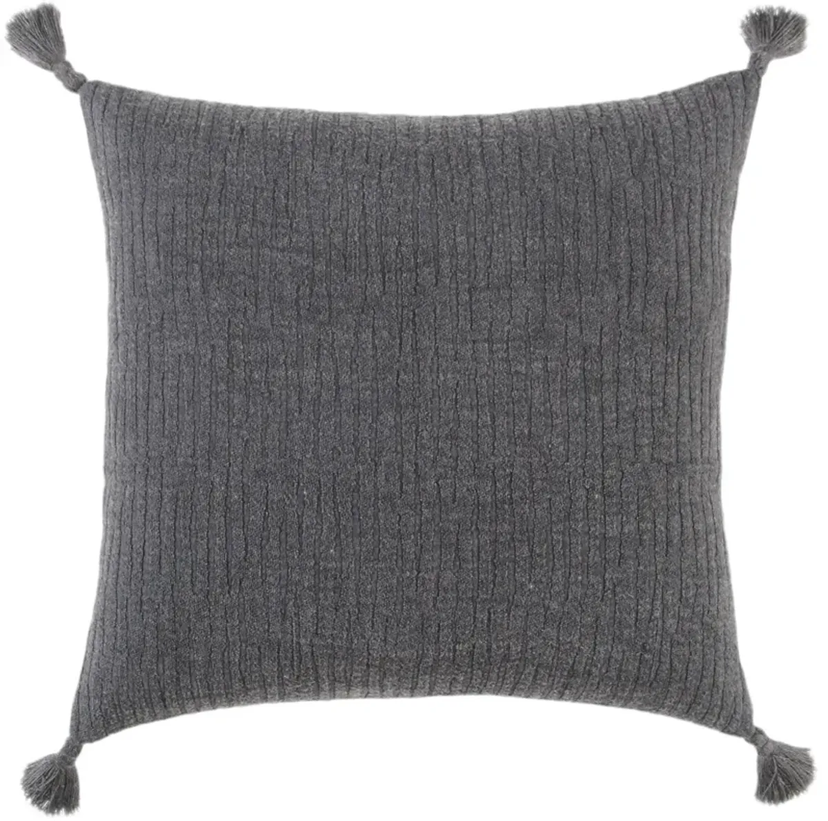 Solid With Tonal Abstract Pattern Black Pillow