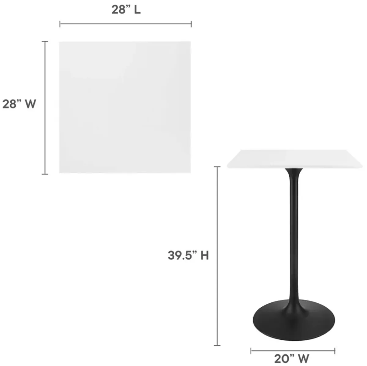 Lippa 28" Square Bar Table