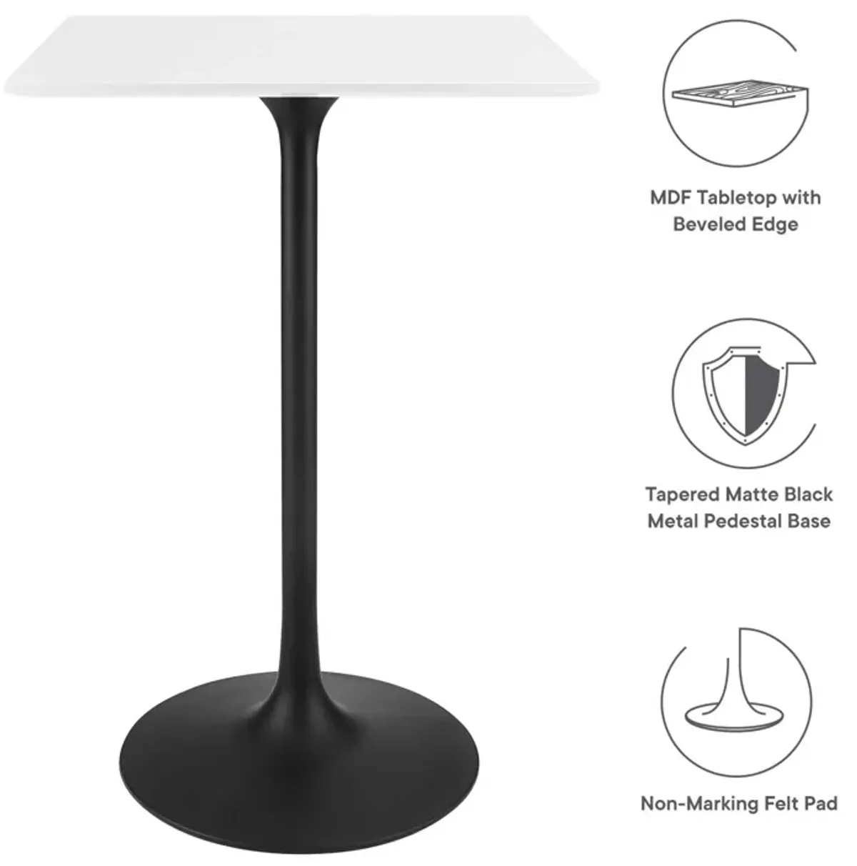 Lippa 28" Square Bar Table