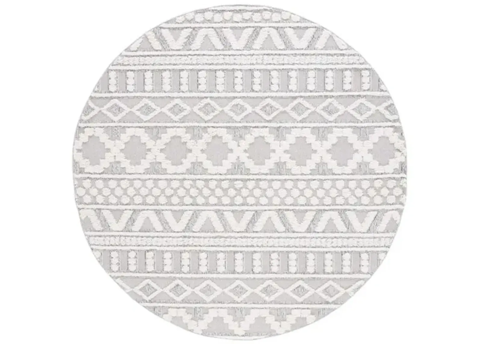 TRENDS 124 Grey  6'-7' X 6'-7' Round Round Rug