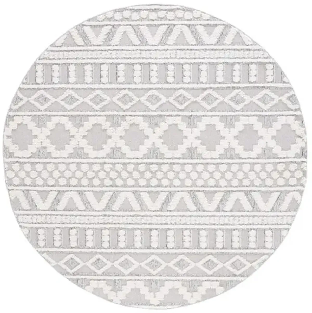 TRENDS 124 Grey  6'-7' X 6'-7' Round Round Rug