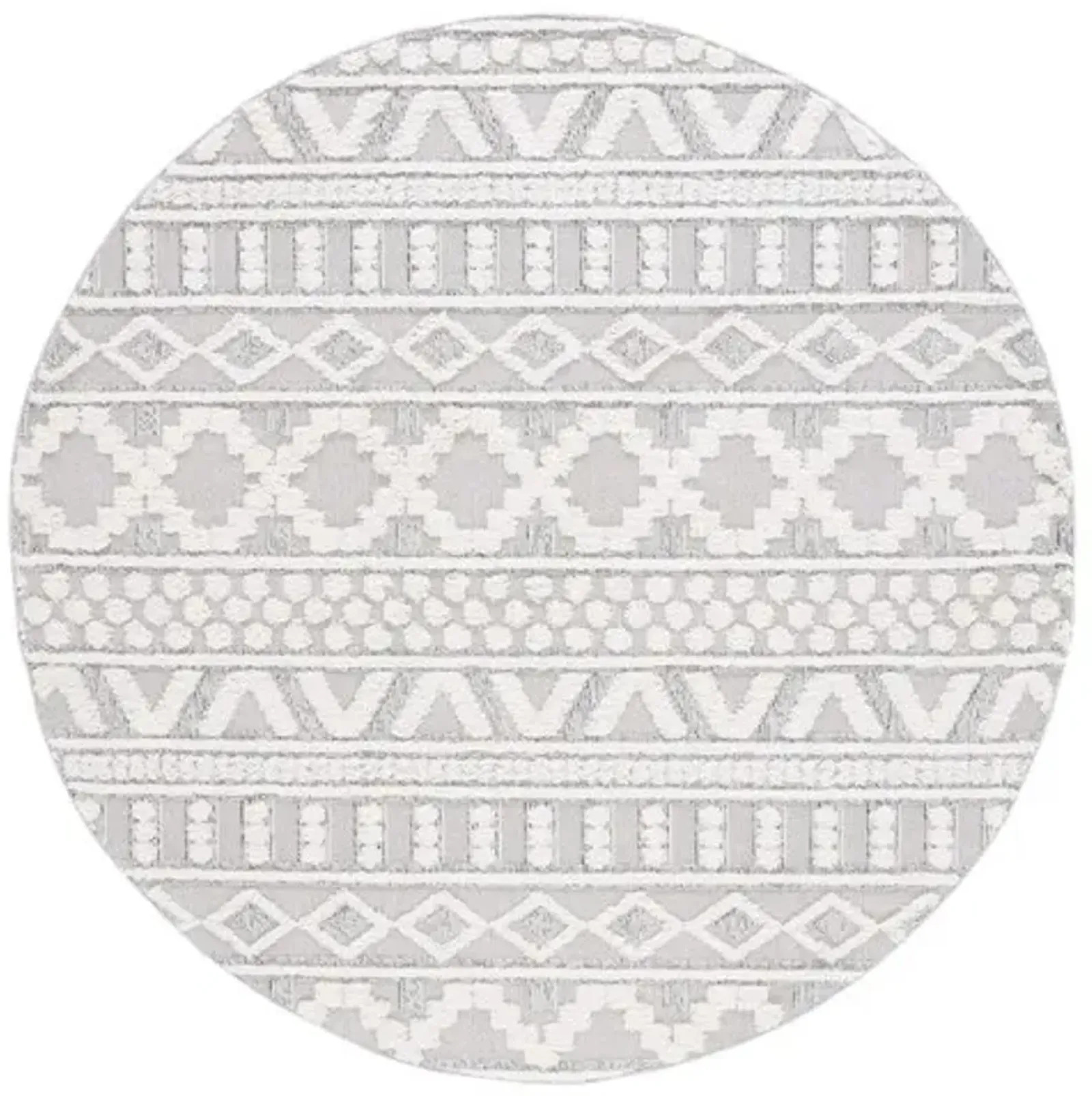 TRENDS 124 Grey  6'-7' X 6'-7' Round Round Rug