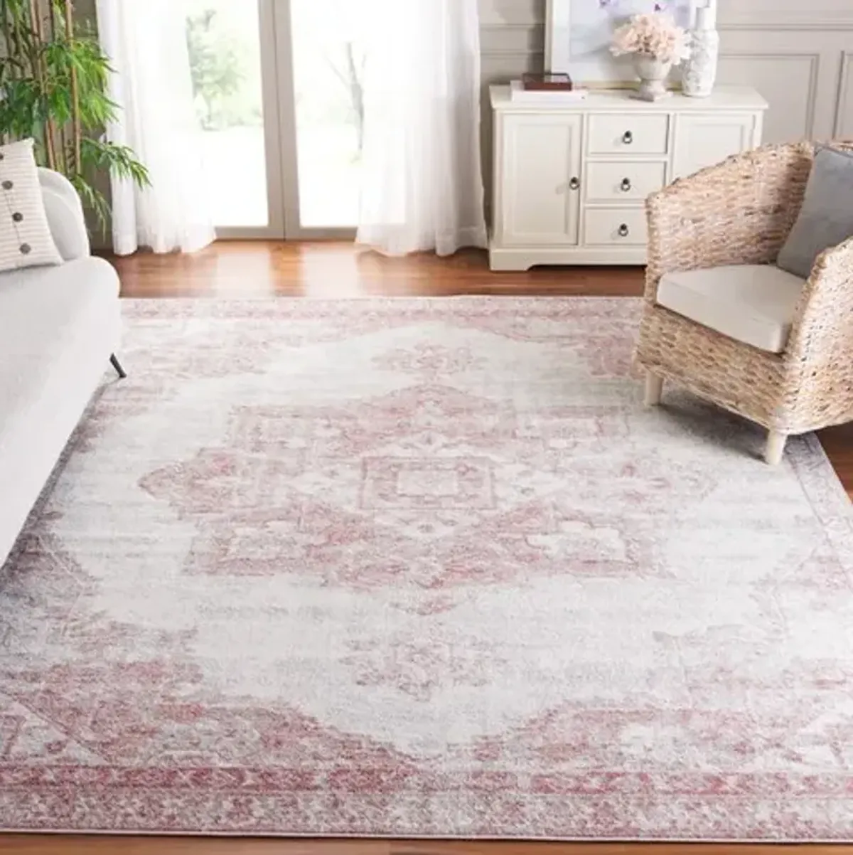 LAYLA 104  Pink 9' X 12' Large Rectangle Rug