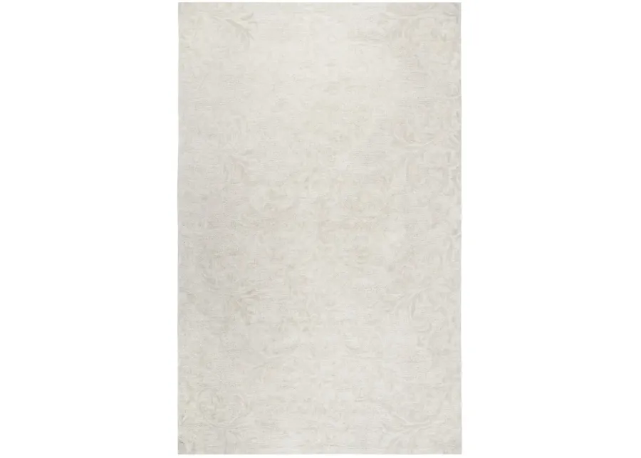 Fifth Avenue Beige Damask Wool 5' x 8' Rectangle Rug