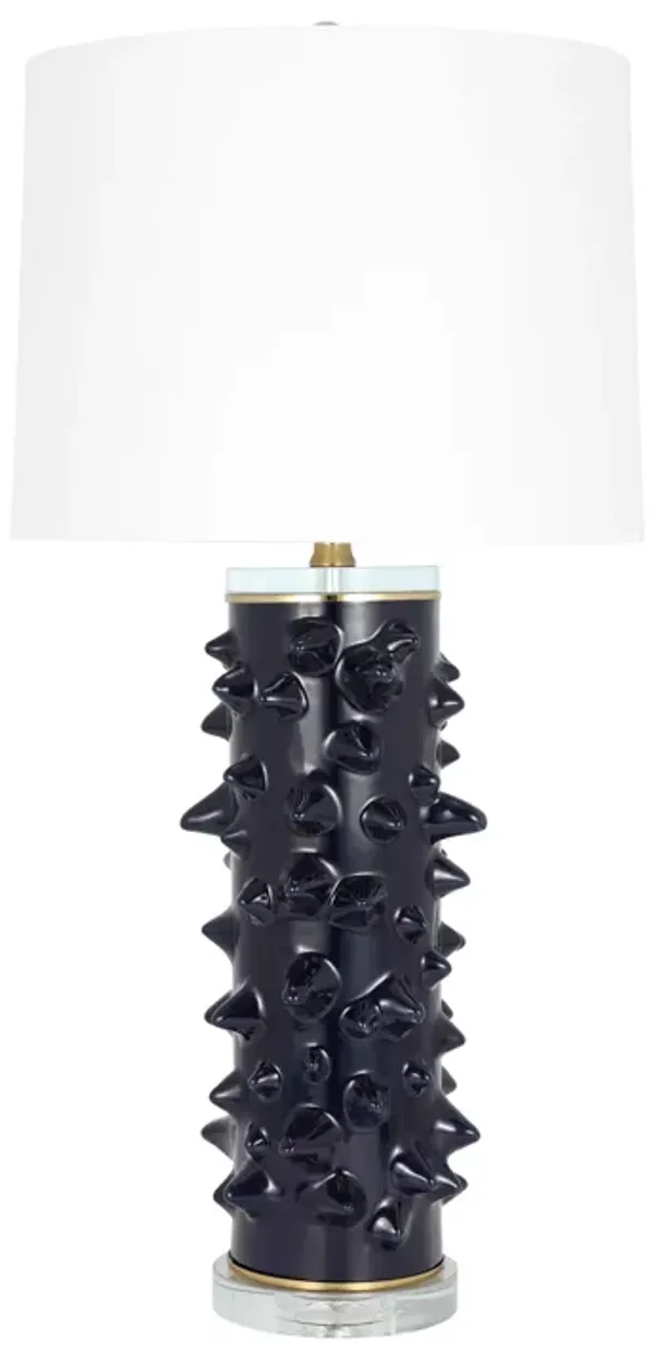 Ceramic 31" Spikey Table Lamp, Navy