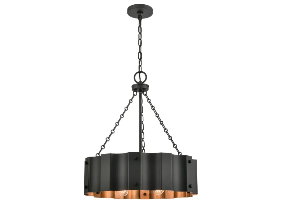 Clausten 21" Wide 4-Light Chandelier - Black