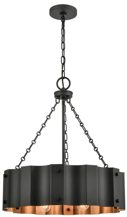 Clausten 21" Wide 4-Light Chandelier - Black