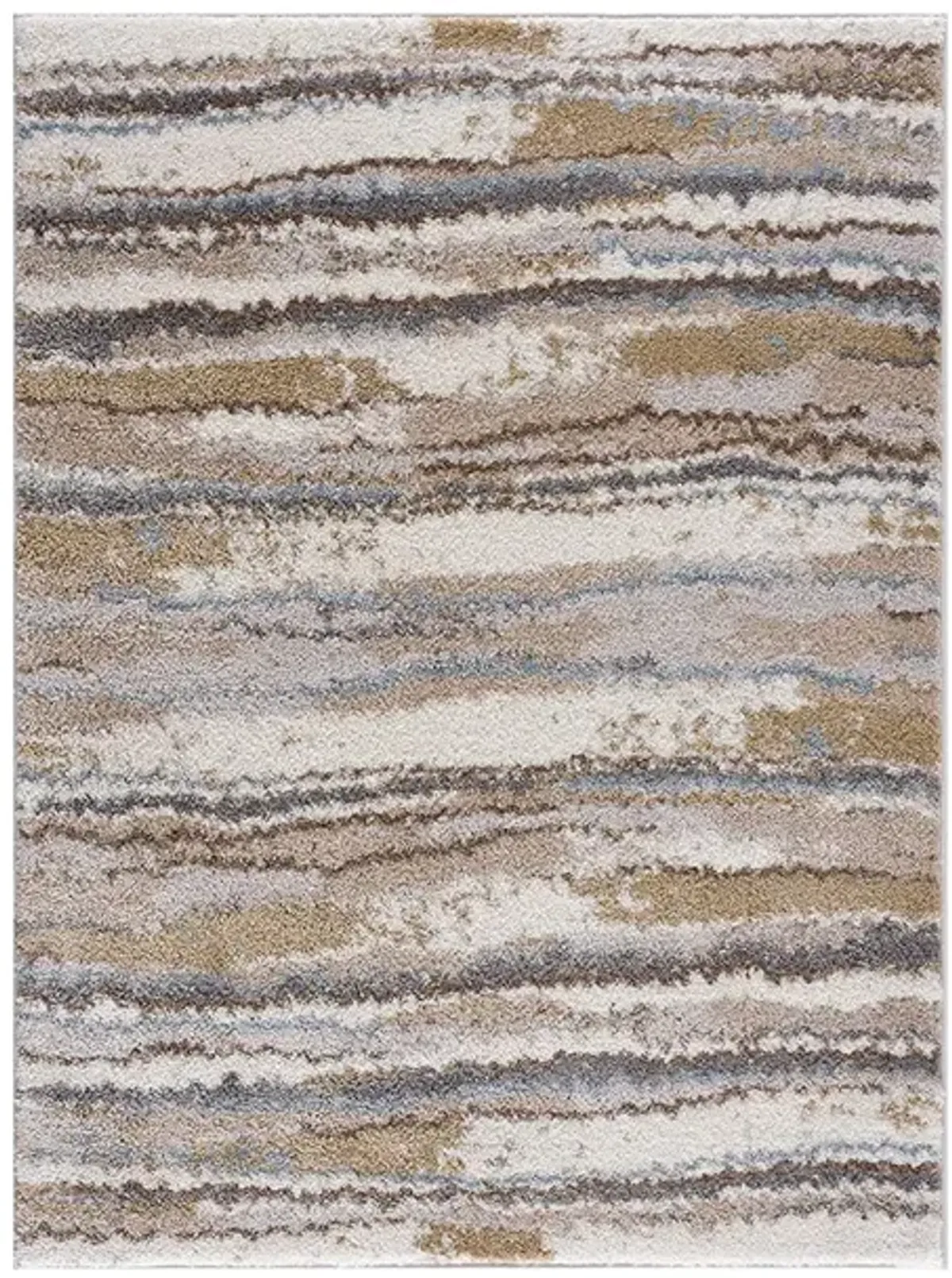 Madison Park Riley Blue/Tan Watercolor Abstract Stripe Woven Area Rug